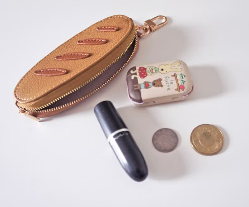 法國麵包皮革造型零錢包 | 掛飾