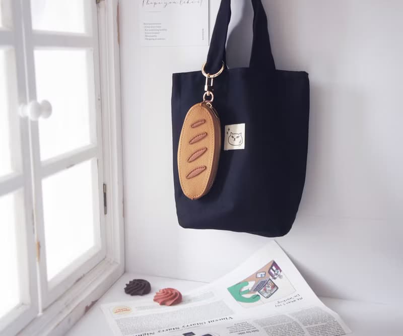 法國麵包皮革造型零錢包 | 掛飾