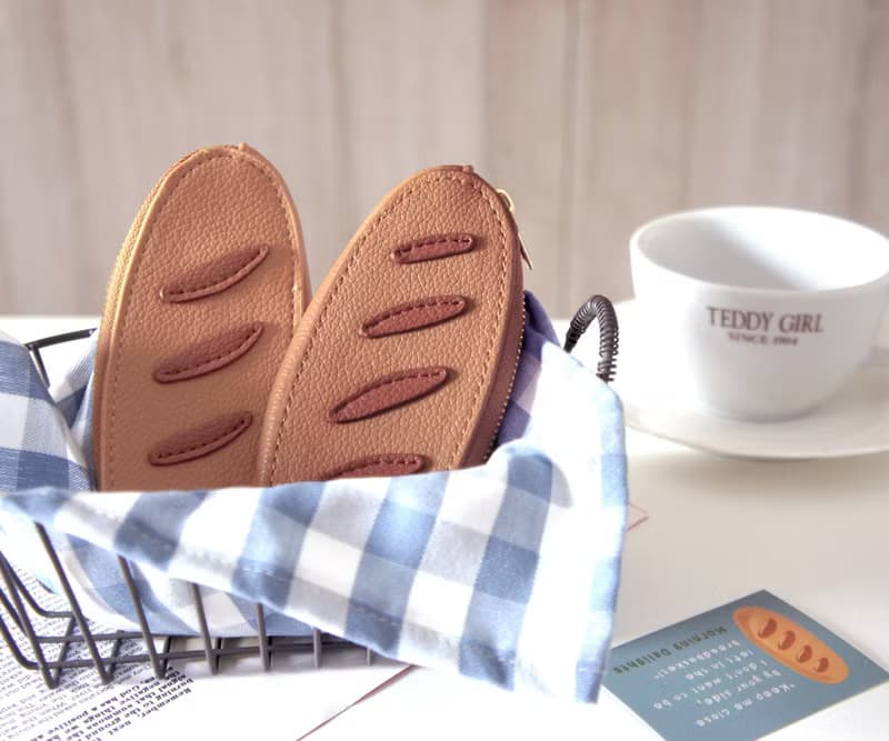 法國麵包皮革造型零錢包 | 掛飾