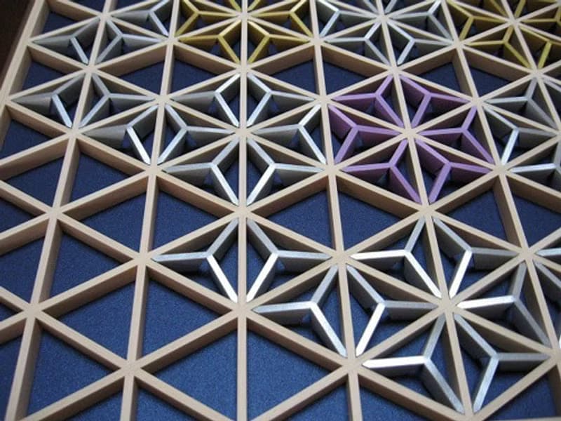 組子色彩葉　切子調　青に紫２点