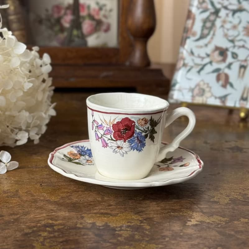 50679-迷人法國Sarreguemines AGRESTE 咖啡杯與碟