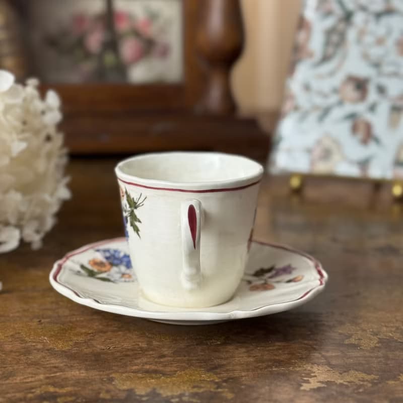 50679-迷人法國Sarreguemines AGRESTE 咖啡杯與碟