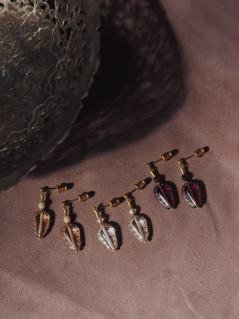 古典香水玻璃珠耳環 深紫