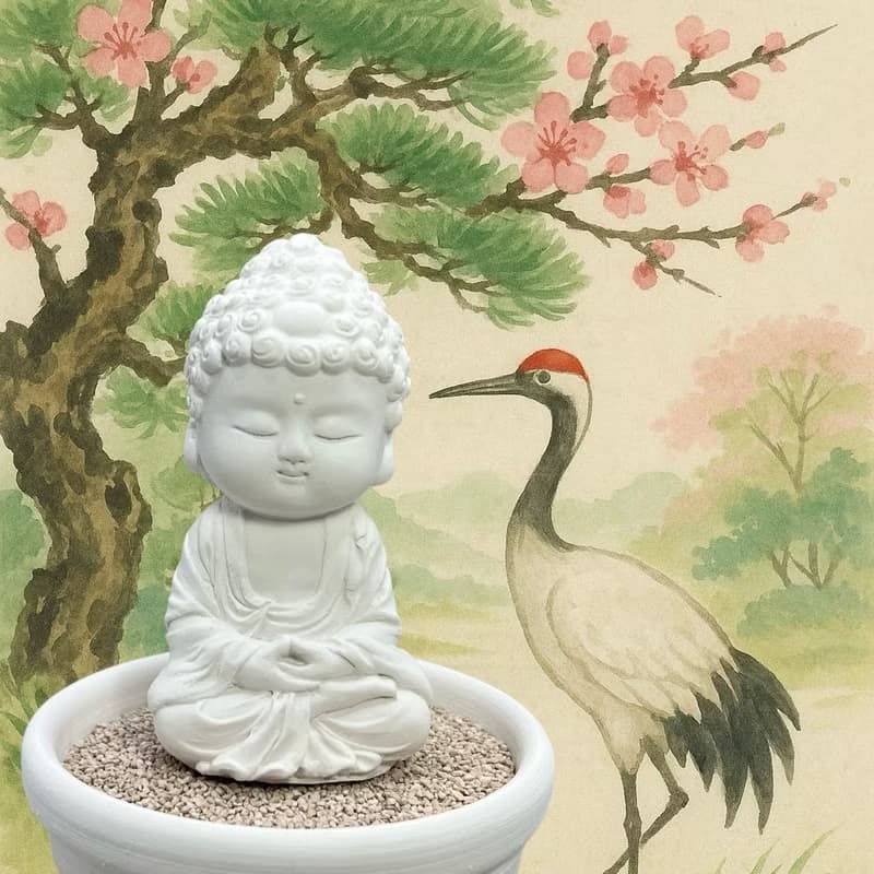 淨念吉祥小佛之培德小盤套組 文青風珪藻粒擴香座 靜心與香氣共存