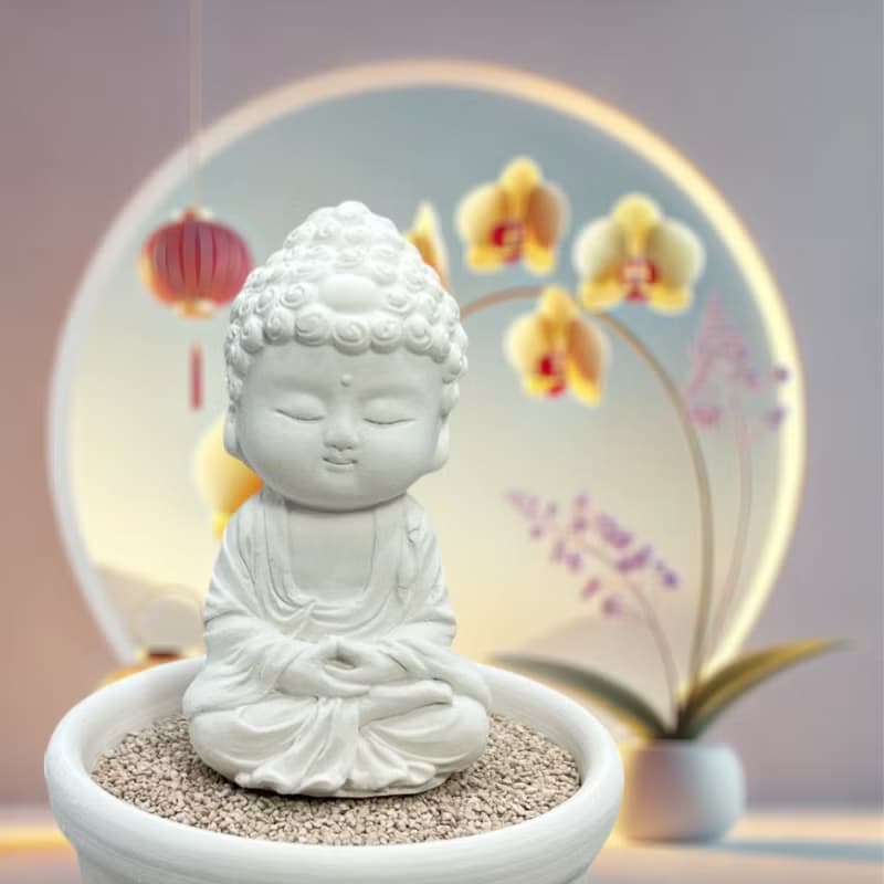 開運Q版公仔 淨念吉祥小佛之培德小盤套組  精緻台灣文創禮品