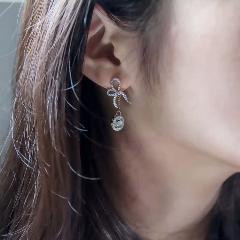 白翡翠  3月生日石  純銀 項鍊 耳環