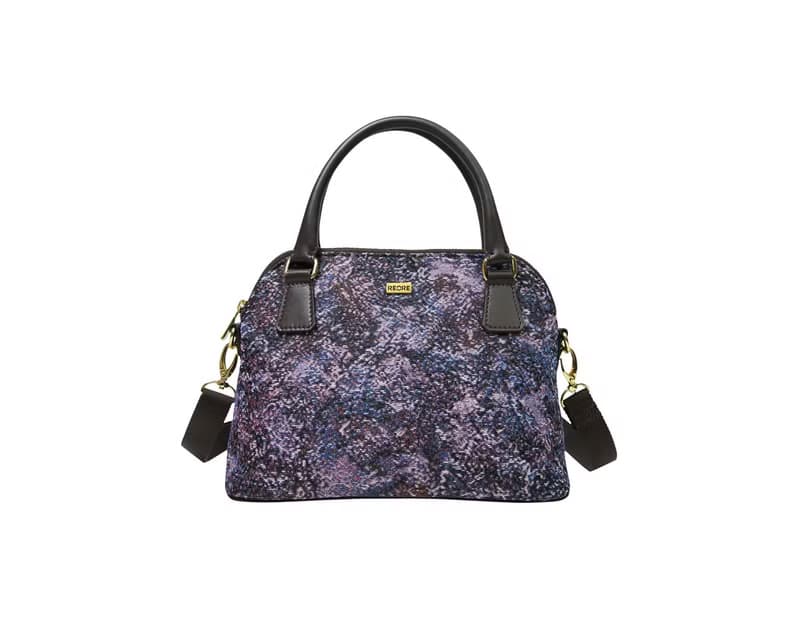 貝殼兩用包  真皮 / 布防潑水 平織緹花   返璞歸真(紫) 阿曼達