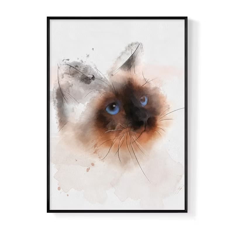 貓 - 暹羅貓/掛畫/寵物店/民宿/咖啡廳/工作室/送禮/佈置/背景照