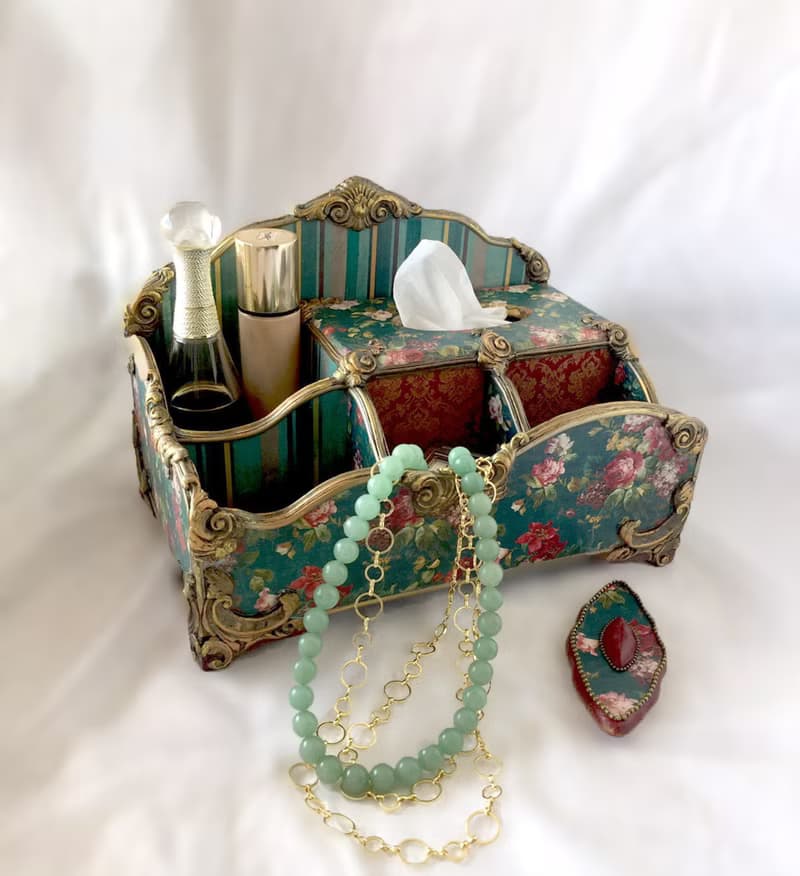 Red desktop organizer, Green organizer, storage holder, European classics style