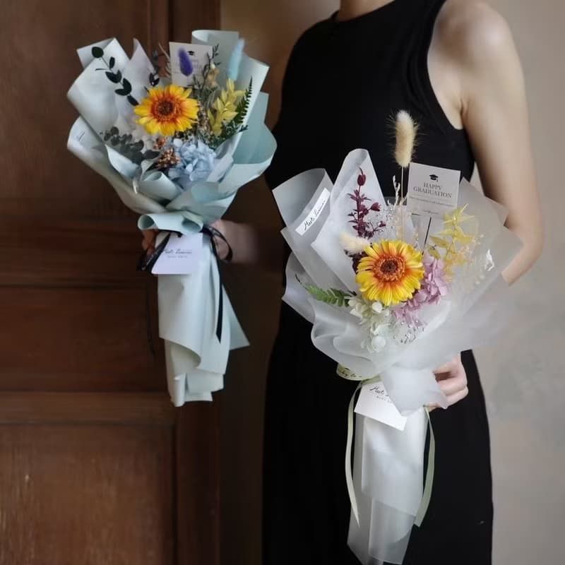 【遇見恆久】霧光花語永生非洲菊花束 共2款