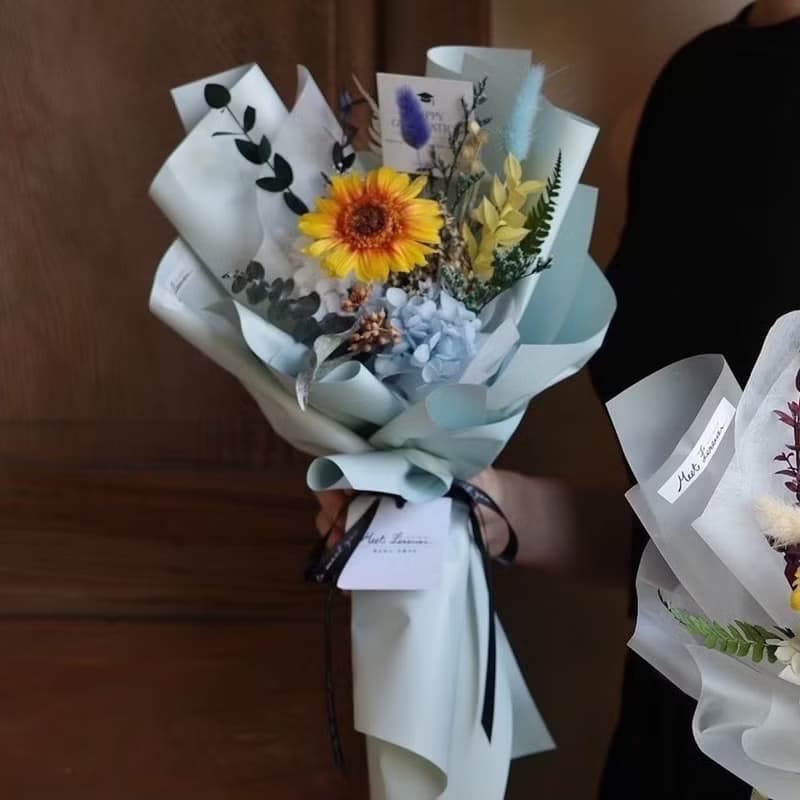 【遇見恆久】霧光花語永生非洲菊花束 共2款