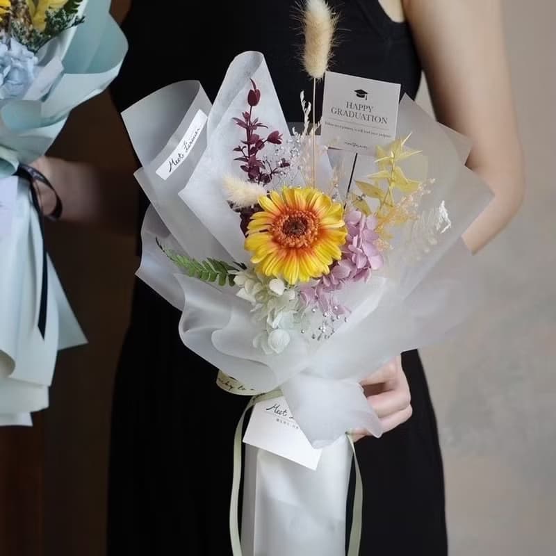 【遇見恆久】霧光花語永生非洲菊花束 共2款