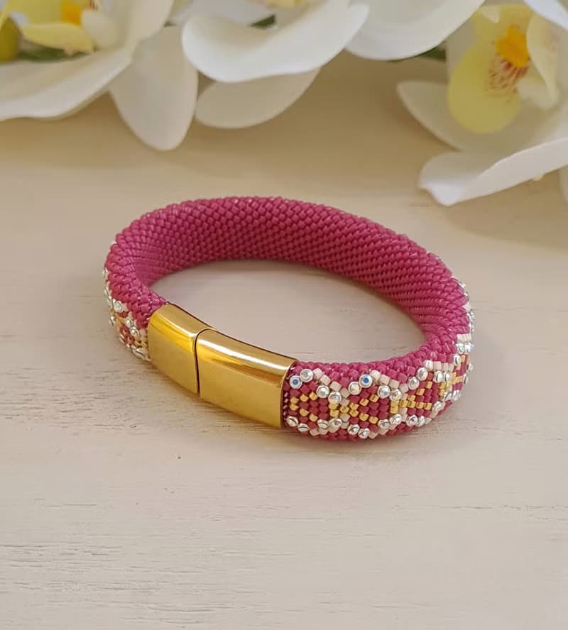 Crystal Bracelet Crochet Bracelet For Women Handmade Jewelry 水晶手鍊 创意礼物 收纳用品
