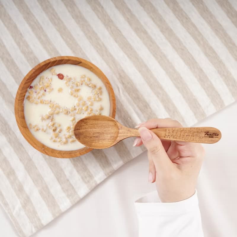 天然柚木湯匙-條紋款│不上漆/環保餐具/減塑生活/露營野餐/畢業