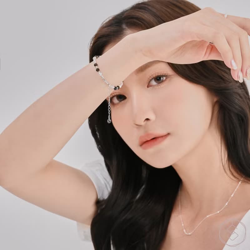 曙光 | 金曜石 淡水珍珠 白水晶 S925純銀 | 天然水晶手鍊