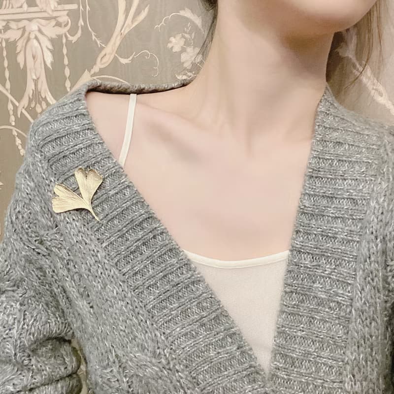 小物wulet銀杏胸針 墜落秋日 森系百搭自然氣質情侶禮物