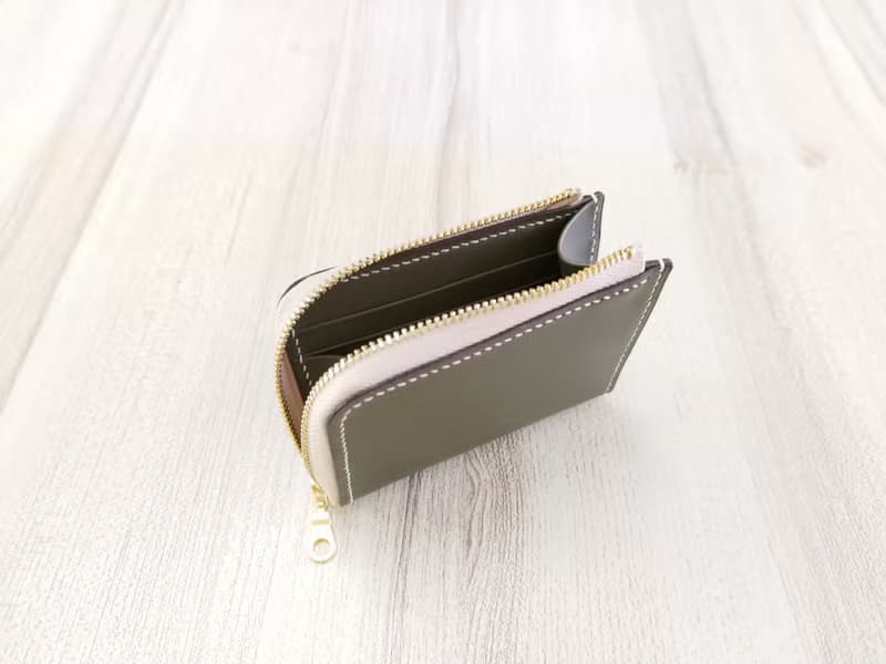 小L型拉鍊零錢包  拉鏈零錢包 真皮全手縫