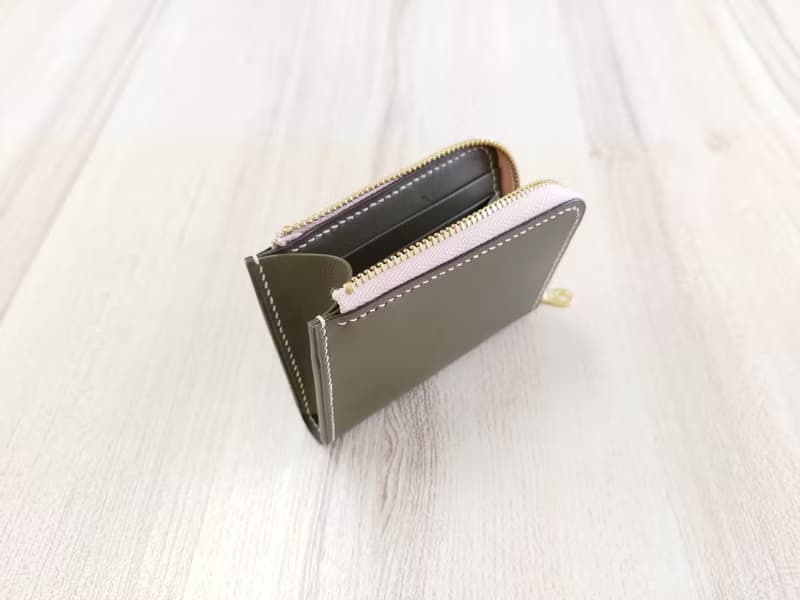 小L型拉鍊零錢包  拉鏈零錢包 真皮全手縫