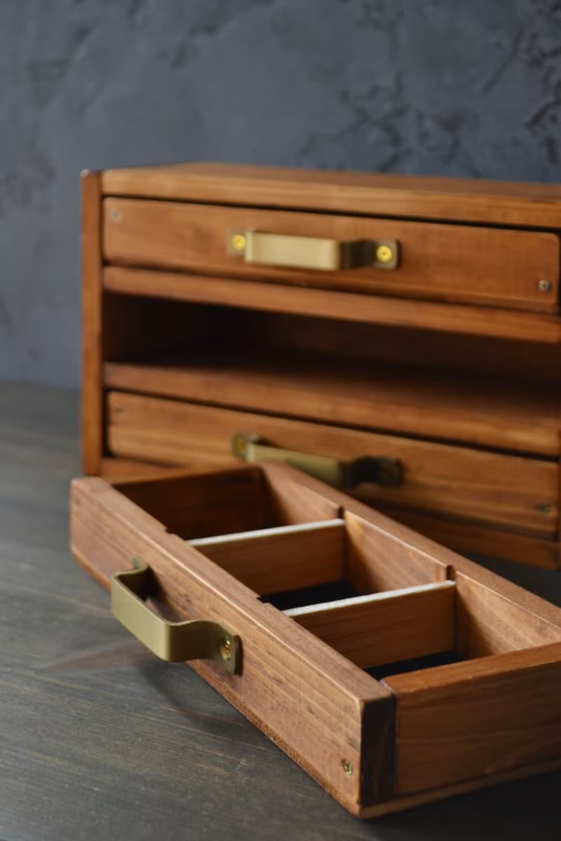 0310mto 日本産ひのき 小分け収納 ピルケース アクセサリーケース デスク収納 カトラリーケース