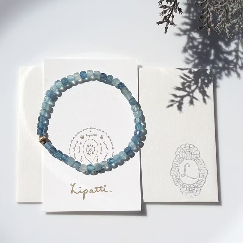 アクアマリンの一連ブレスレット　Melville