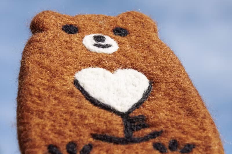 情人節禮物 聖誕交換禮物 森林系羊毛氈杯墊 動物杯墊-棕熊吸水墊