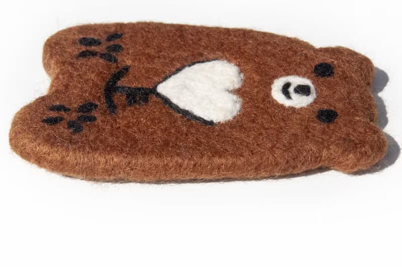 情人節禮物 聖誕交換禮物 森林系羊毛氈杯墊 動物杯墊-棕熊吸水墊