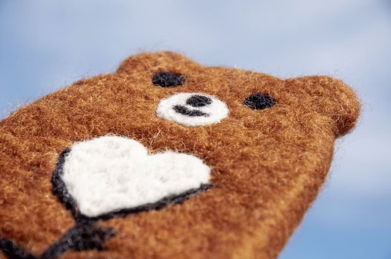 情人節禮物 聖誕交換禮物 森林系羊毛氈杯墊 動物杯墊-棕熊吸水墊