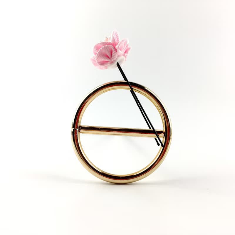 Kaika Ato / 山茶茶-小櫻花粉 / 日式和風布花 / つまみ細工 花簪
