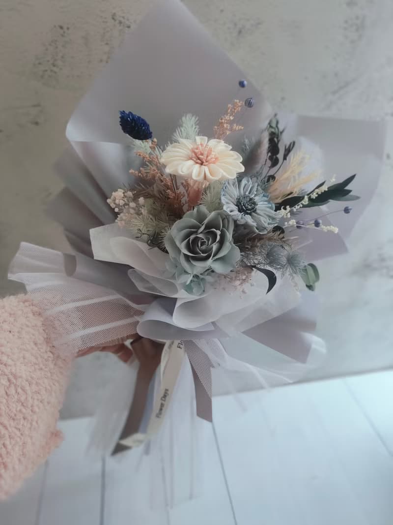 永生花束-永恆的愛 -藍紫色系 情人節禮物