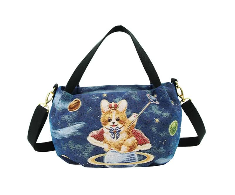 斜背包 南瓜 / 防潑水 平織緹花 幻星柯基