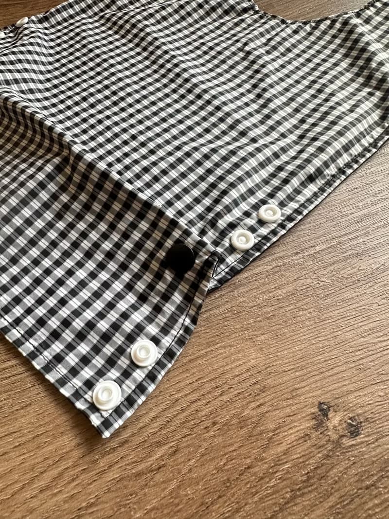 經典黑白格 幼兒 兒童 中性 成長型 快乾 防水 露營 餐食 圍兜