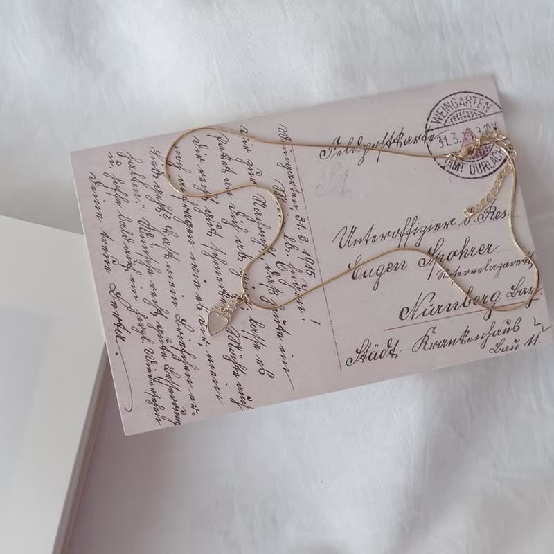 Hi Onion原創秋日心上人 18K鍍金愛心項鏈鎖骨鏈超閃精緻頸鏈百搭