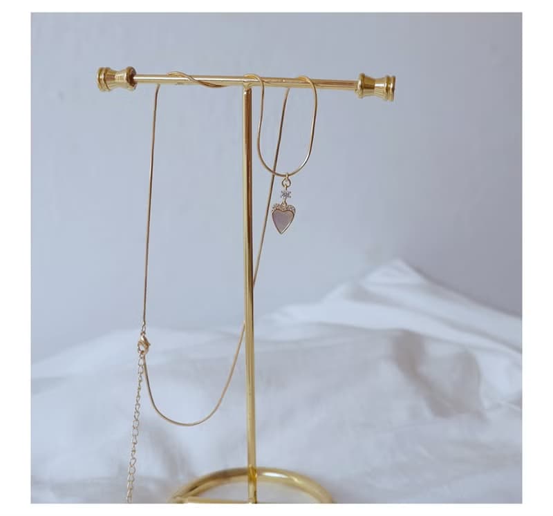 Hi Onion原創秋日心上人 18K鍍金愛心項鏈鎖骨鏈超閃精緻頸鏈百搭