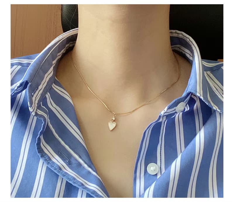Hi Onion原創秋日心上人 18K鍍金愛心項鏈鎖骨鏈超閃精緻頸鏈百搭
