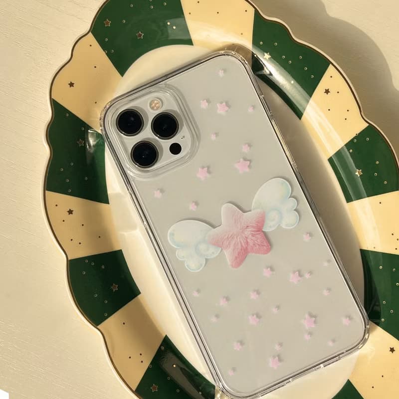 【Winter Package】 Angel's Star: Pink Transparent Phone Case(MagSafe optional)