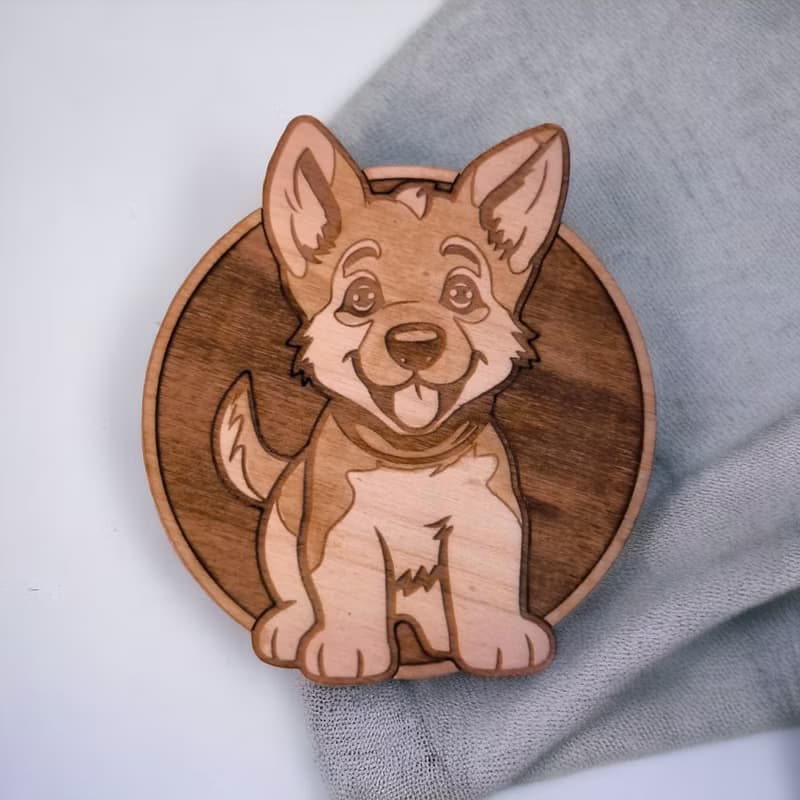 German Shepherd Wooden Coaster Set – Iconic Designs Wooden Drink Coasters