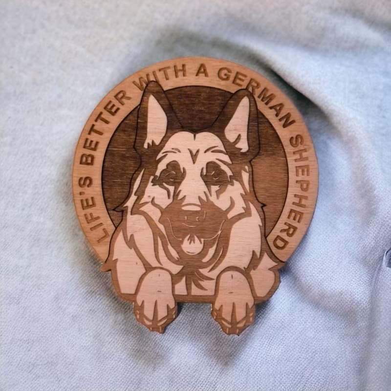 German Shepherd Wooden Coaster Set – Iconic Designs Wooden Drink Coasters