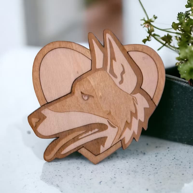 German Shepherd Wooden Coaster Set – Iconic Designs Wooden Drink Coasters