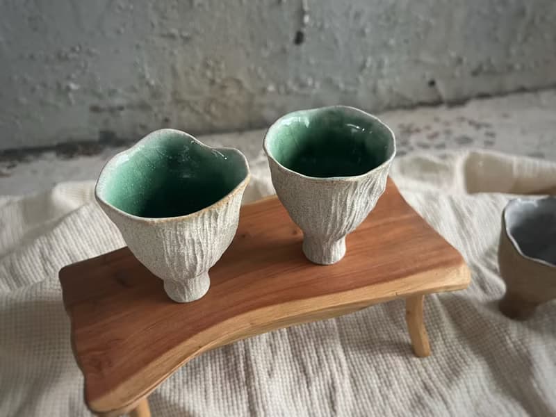 宴會盛放茶酒花杯・品茶杯・小酒杯・對杯  / 淺霧灰 /