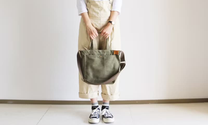 Mingen Handiwork夏季簡約小清新軍綠帆布袋男女布袋BB18001綠色