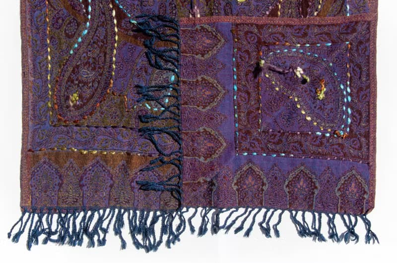 喀什米爾Cashmere/水煮羊毛披肩/針織圍巾/刺繡圍巾/羊絨披巾-花