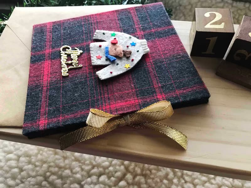 麋鹿小毛衣  手工卡片 聖誕卡 Handmade Xmas card 紅色