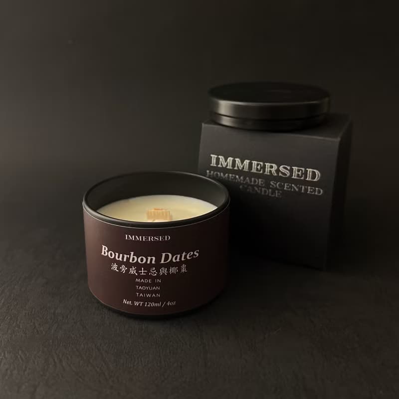 【IMMERSED】No.006 波本威士忌與椰棗 - 手工香氛蠟燭 大豆蠟燭