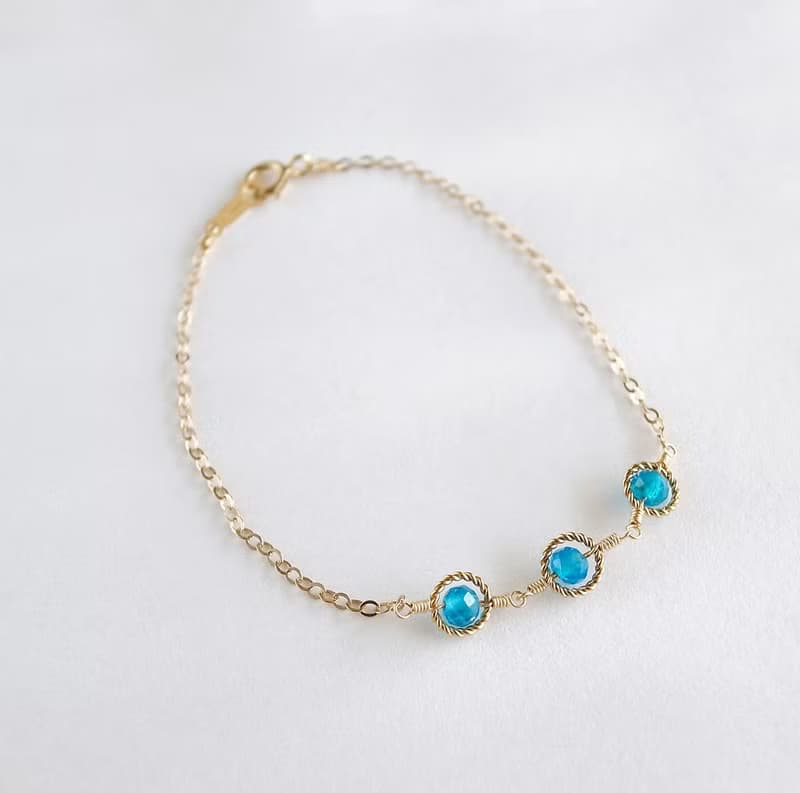 14KGF 鉻透輝石/磷灰石 天然石手鍊 腳鍊 可自選寶石搭配