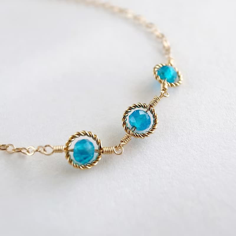 14KGF 鉻透輝石/磷灰石 天然石手鍊 腳鍊 可自選寶石搭配