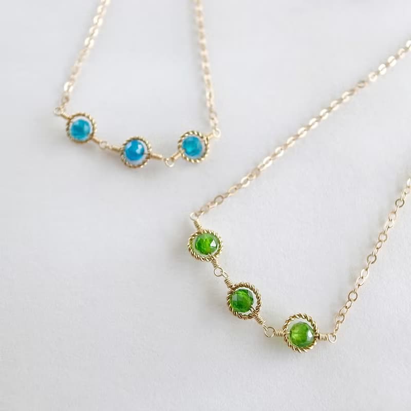 14KGF 鉻透輝石/磷灰石 天然石手鍊 腳鍊 可自選寶石搭配