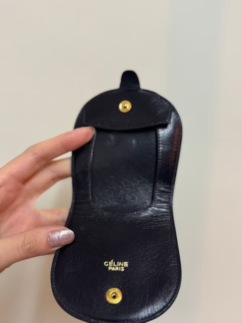 中古正品 Celine 馬車真皮 零錢包 皮革收納套 禮物 男女適用