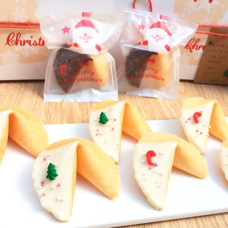 聖誕禮物  聖彩繽粉彩珠白巧克力 手工現烤幸運餅乾 情人禮物