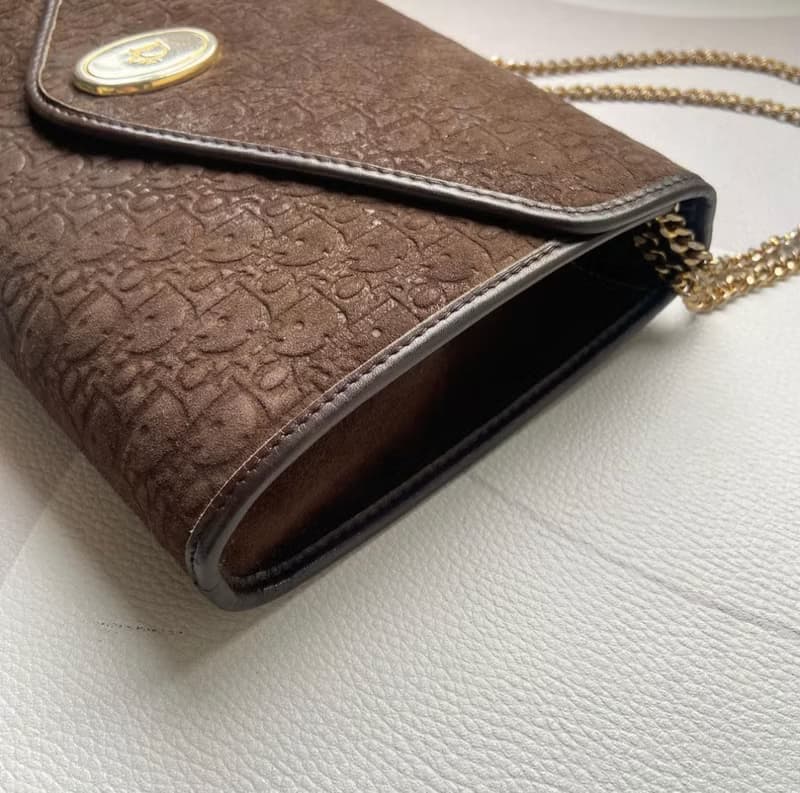 中古正品 迪奧 絨布印花 Christian Dior Monogram 兩用手袋