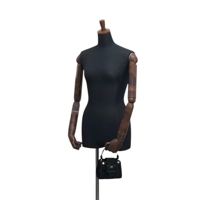 【 日本直送　名牌中古包 】CELINE セリーヌ ハンドバッグ ブラック ブラゾン フロントバックル サテン ミニバッグ vintage  wdsxbc
